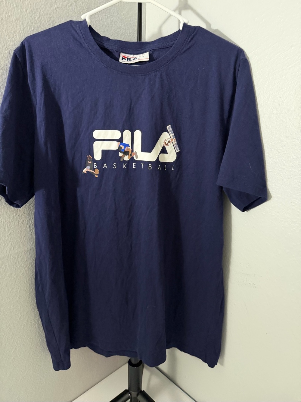 Fila Navy Short Sleeve Basketball Logo Tee